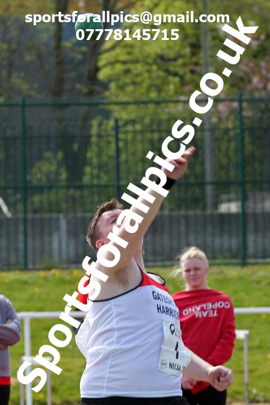 Shot putt, 2021 NECAA Middlesbrough Open Meting, Sunday, May 9th. Photo: David T. Hewitson/Sports for All Pics